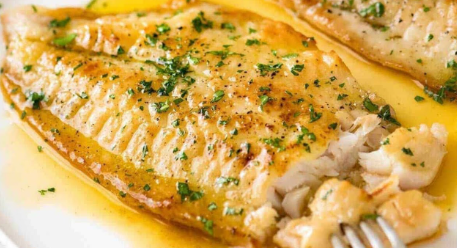 Captain’s fillet with garlic butter 
